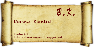 Berecz Kandid névjegykártya